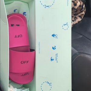Off White pink/black slides authentic